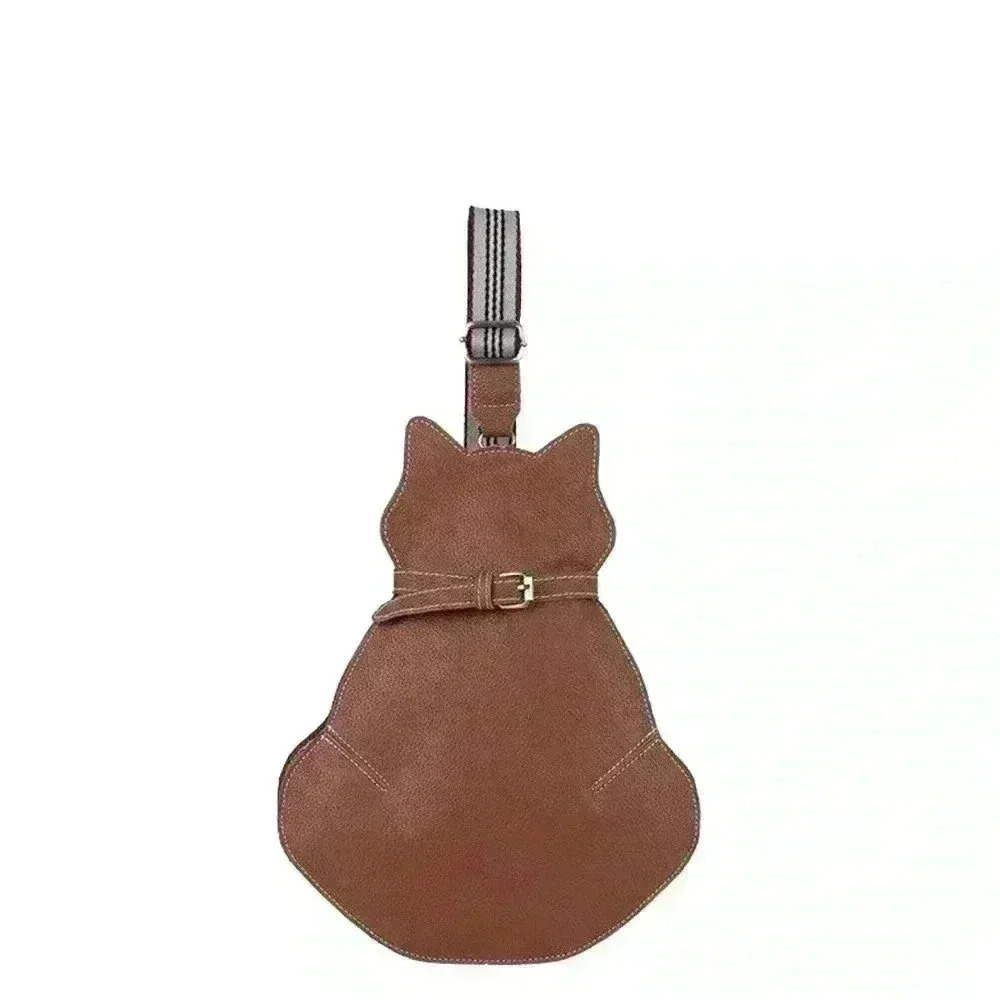 Cat Handbag with Fabric Crossbody Strap